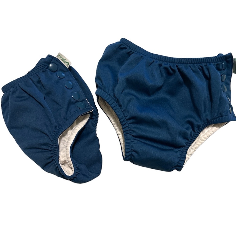 🌺 Green Sprouts Reusable Swim Diaper Size 3T Navy Blue 🎄
